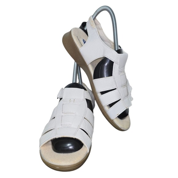 Dr. Scholls Womens Ladies Tan Leather Flats Strappy Sandals Shoes Size 6.5 Eu 37 - Picture 3 of 9